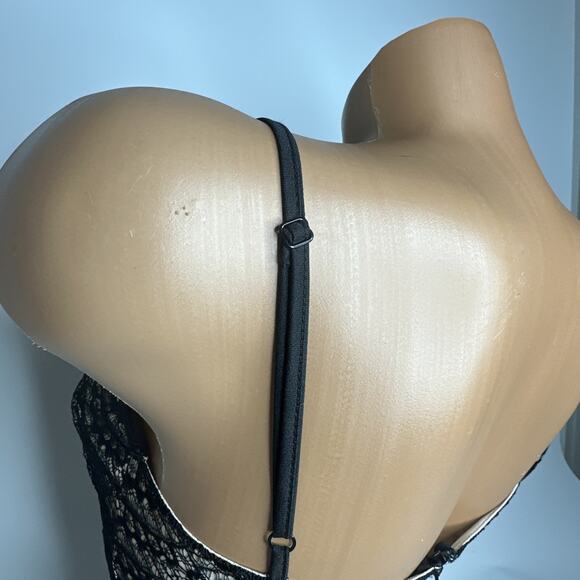 Vintage Miss Selfridge Lace Peplum Top XS Black Sheer Y2K Coquette Goth Tank - Picture 5 of 10